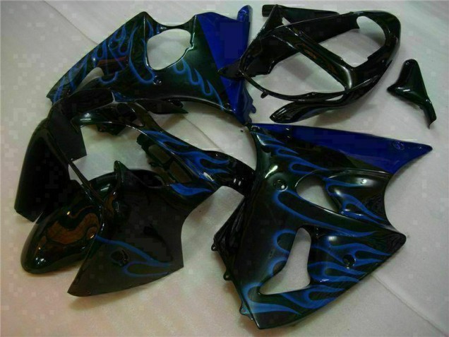 Purchase 2000-2002 Black with Blue Flame Kawasaki ZX6R Motorbike Fairings Canada