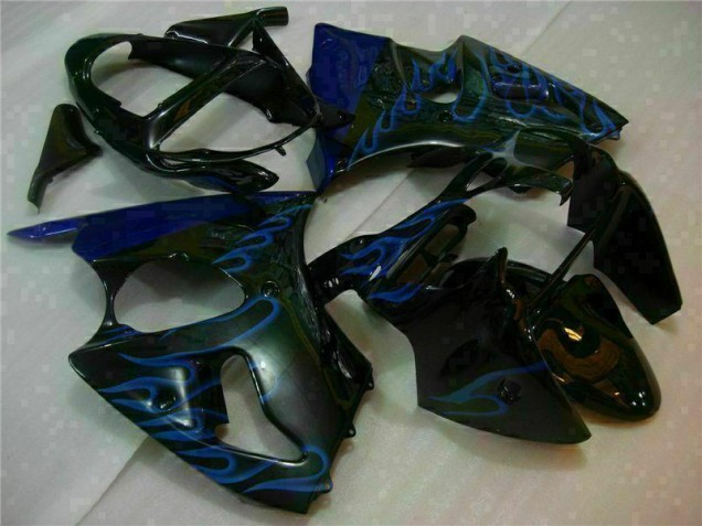 Purchase 2000-2002 Black with Blue Flame Kawasaki ZX6R Motorbike Fairings Canada