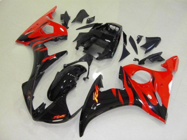 Purchase 2003-2005 Black Red Flame Yamaha YZF R6 Bike Fairing Kit Canada