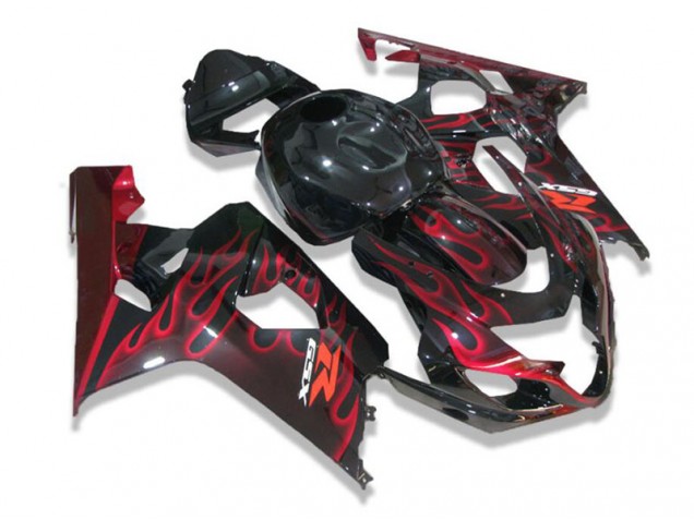 Purchase 2004-2005 Black Red Flames Suzuki GSXR 600/750 Motorcycle Fairing Canada