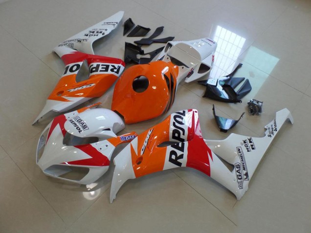 Purchase 2006-2007 White and Orange Repsol Honda CBR1000RR Replacement Motorcycle Fairings Canada