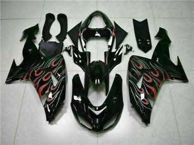 Purchase 2006-2007 Black Red Flame Kawasaki ZX10R Motorcyle Fairings Canada