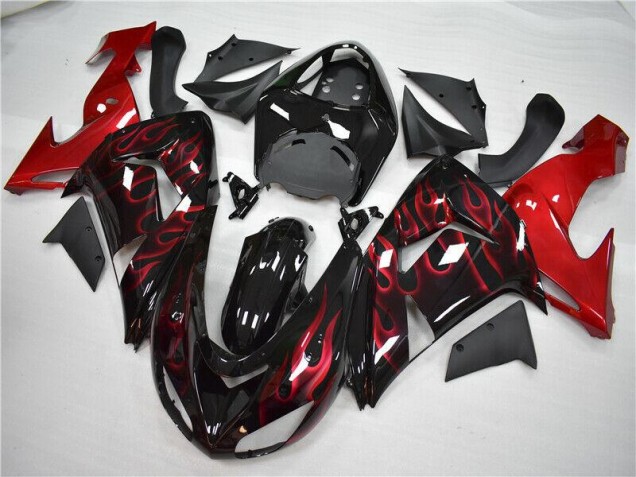 Purchase 2006-2007 Red Flame Kawasaki ZX10R Motorcycle Fairings Kit Canada