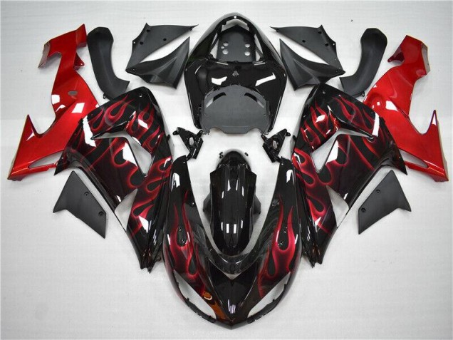 Purchase 2006-2007 Red Flame Kawasaki ZX10R Motorcycle Fairings Kit Canada