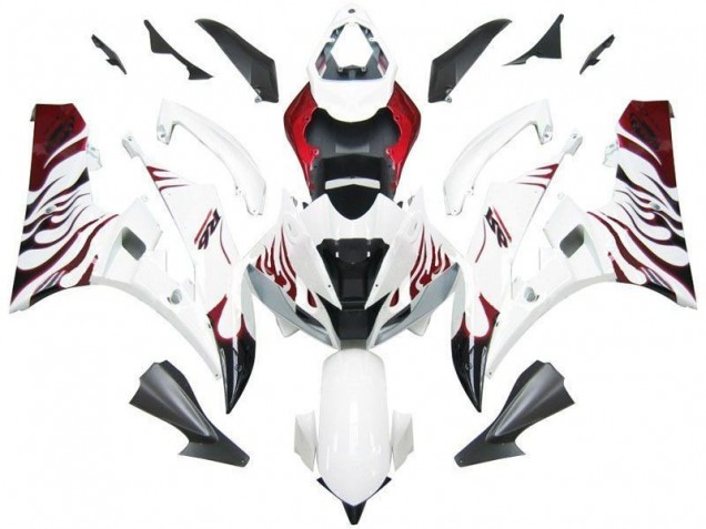 Purchase 2006-2007 White Red Flame Yamaha YZF R6 Motorcycle Fairing Canada