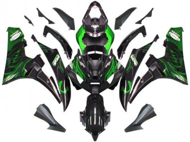 Purchase 2006-2007 Black Green Flame Yamaha YZF R6 Bike Fairing Kit Canada