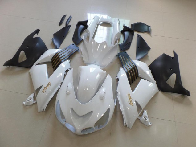 Purchase 2006-2011 White and Matte Black Kawasaki ZX14R ZZR1400 Bike Fairings Canada