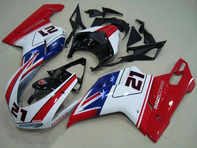 Purchase 2007-2014 Black White Red 21 Ducati 848 1098 1198 Motor Fairings Canada