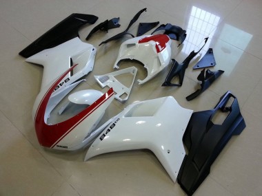 Purchase 2007-2014 Matte Black White with Red Stripe Ducati 848 1098 1198 Bike Fairings Canada