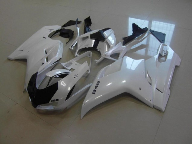 Purchase 2007-2014 Pearl White Black Stripe Ducati 848 1098 1198 Motorcycle Replacement Fairings Canada