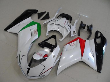 Purchase 2007-2014 Peral White with Italy Flag Ducati 848 1098 1198 Motorcycle Fairings Kit Canada