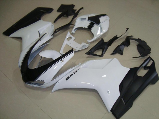 Purchase 2007-2014 White Matte Black Ducati 848 1098 1198 Motorcycle Fairing Canada