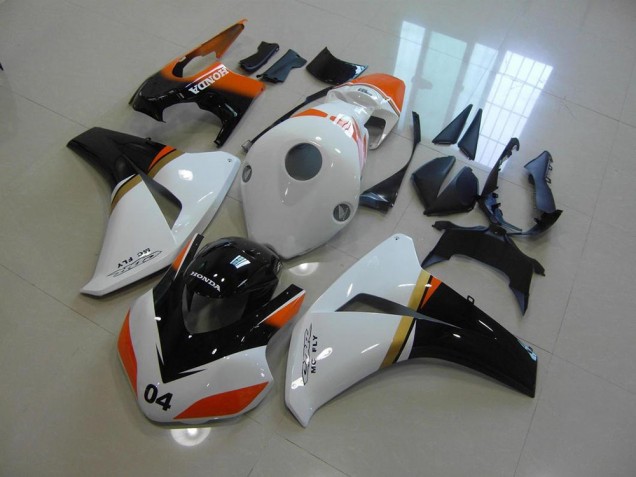 Purchase 2008-2011 White and Black and Orange Race Honda CBR1000RR Motorcycle Fairing Canada