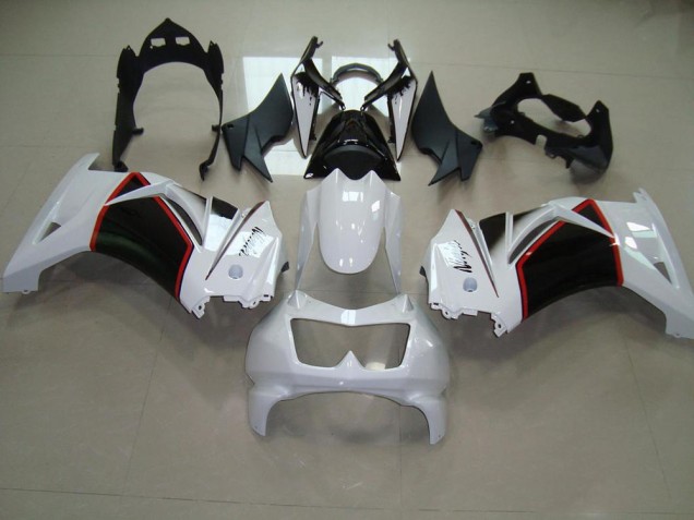 Purchase 2008-2012 Pearl White Black Kawasaki ZX250R Motorcyle Fairings Canada