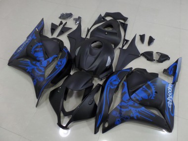 Purchase 2009-2012 Matte Black Blue Skull Honda CBR600RR Motorcycle Fairings Kit Canada