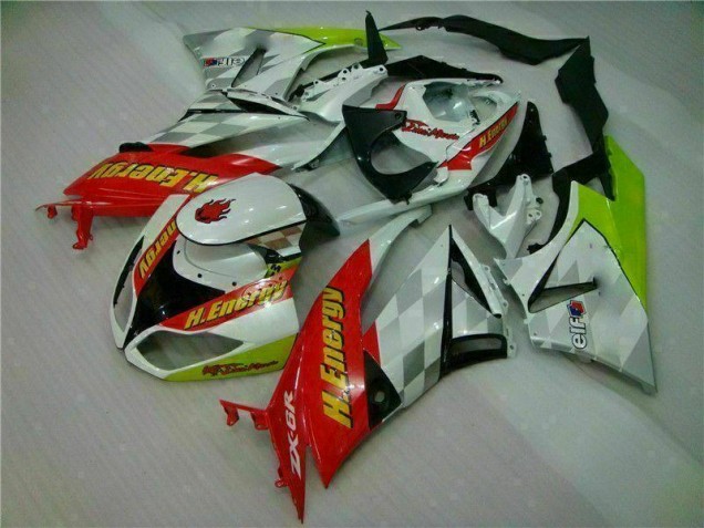 Purchase 2009-2012 White Red H. Energy Kawasaki ZX6R Motorcycle Fairings Kit Canada