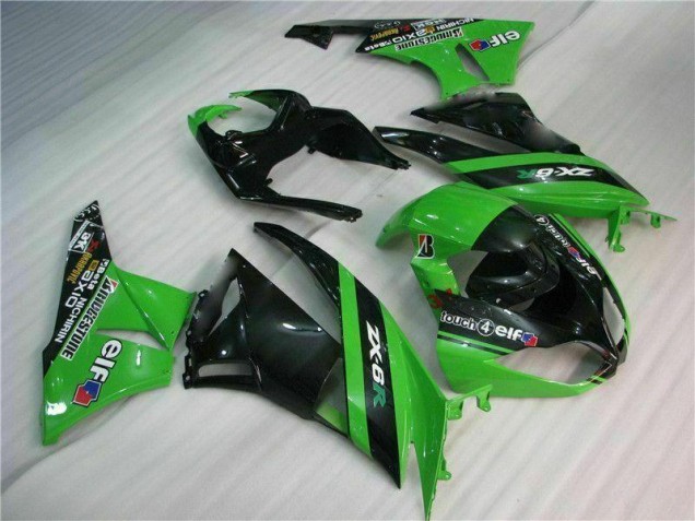 Purchase 2009-2012 Black Green Kawasaki ZX6R Motorcycle Fairing Canada