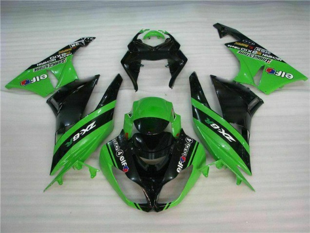 Purchase 2009-2012 Black Green Kawasaki ZX6R Motorcycle Fairing Canada