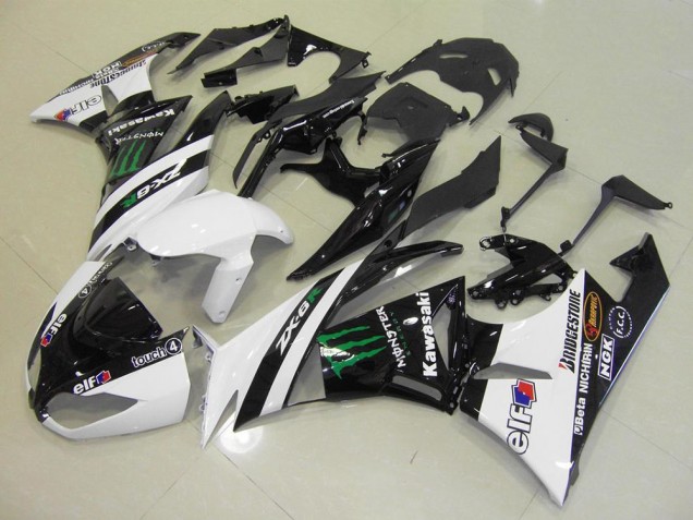 Purchase 2009-2012 White Monster Kawasaki ZX6R Moto Fairings Canada