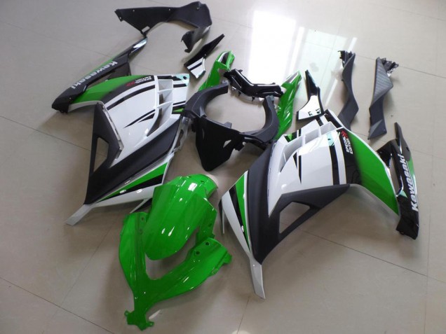 Purchase 2013-2016 Green Black and White Kawasaki ZX300R Motorcycle Fairing Canada