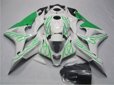 Purchase 2007-2008 White Green Flame Honda CBR600RR Motorcycle Fairings Kits Canada