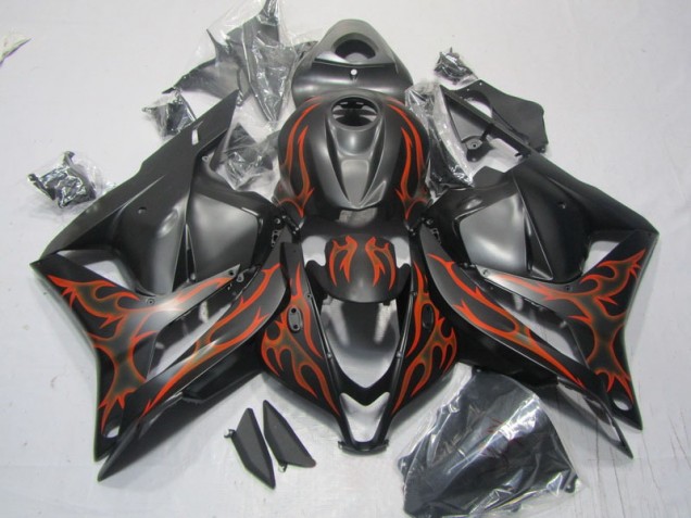 Purchase 2009-2012 Black Orange Flame Honda CBR600RR Motorcylce Fairings Canada