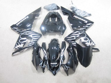 Purchase 2003-2005 Black White Flame Kawasaki ZX10R Motorcycle Fairings Canada