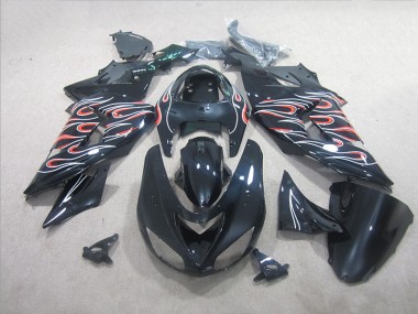 Purchase 2006-2007 Black White Red Flame Kawasaki ZX10R Motorbike Fairing Canada