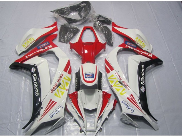 Purchase 2011-2015 White Red Silkolene Kawasaki ZX10R Motorcycle Fairings Kit Canada