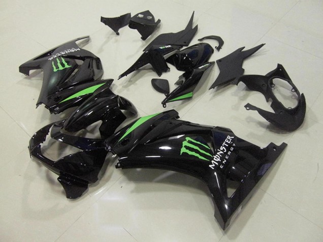 Purchase 2008-2012 Black Green Monster Energy Kawasaki ZX250R Motorcycle Fairings Kit Canada