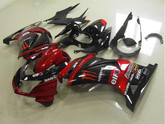 Purchase 2008-2012 Black Red Monster Kawasaki ZX250R Motorcycle Fairing Canada