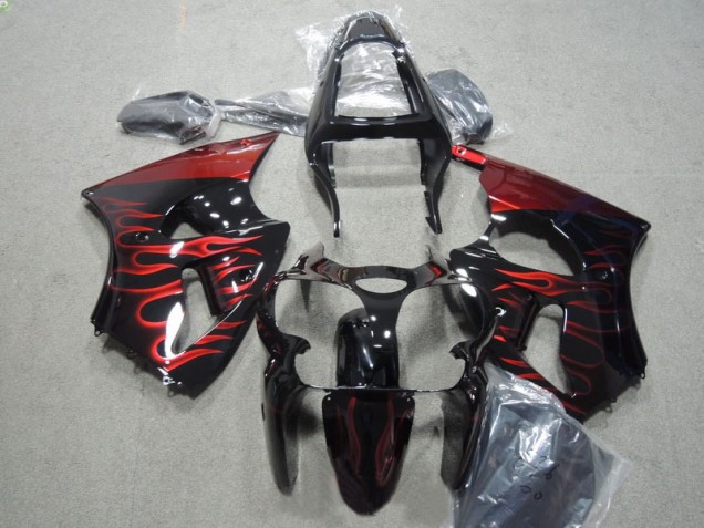 Purchase 2000-2002 Black Red Flame Kawasaki ZX6R Motorbike Fairing Kits Canada