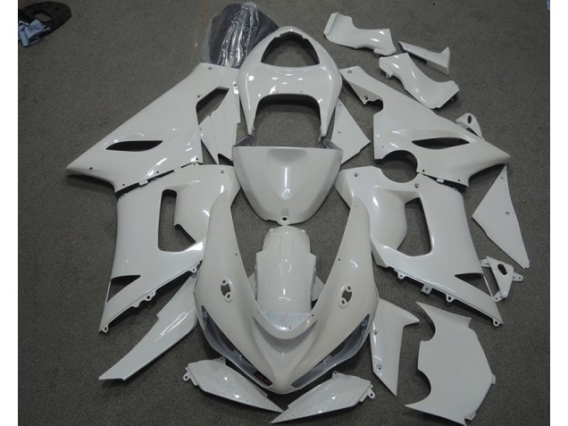 Purchase 2005-2006 White Kawasaki ZX6R Motorcycle Fairings Kit Canada