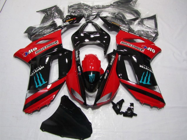 Purchase 2007-2008 Red Black Monster Kawasaki ZX6R Motorbike Fairing Kits Canada