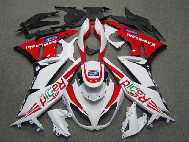 Purchase 2009-2012 White Red Rapid Kawasaki ZX6R Motorcycle Fairing Canada