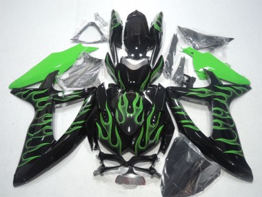 Purchase 2008-2010 Black Green Flame Suzuki GSXR600 Bike Fairings Canada