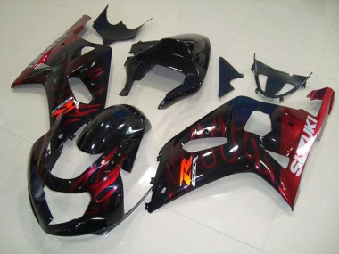 Purchase 2001-2003 Black Red Flame Suzuki GSXR750 Bike Fairing Kit Canada