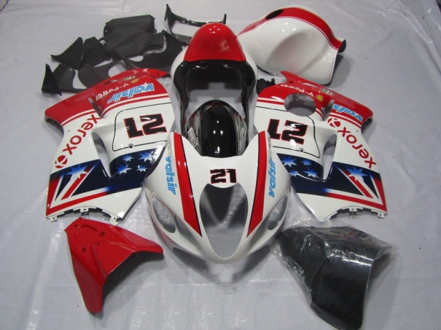 Purchase 1996-2007 White Red Xerox 21 Suzuki GSXR1300 Hayabusa Motorcycle Fairings Canada