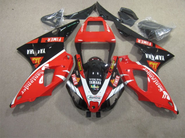 Purchase 1998-1999 Red Black White Santander Yamaha YZF R1 Motorcyle Fairings Canada