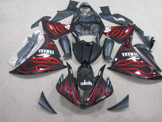 Purchase 2009-2011 Black Red Flame White Decal Yamaha YZF R1 Motorbike Fairings Canada