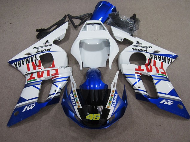 Purchase 1998-2002 White Blue Fiat 46 Yamaha YZF R6 Motorcycle Fairings Kits Canada