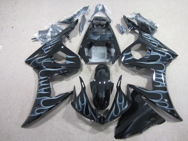 Purchase 2003-2005 Black with Flame Yamaha YZF R6 Motorcyle Fairings Canada